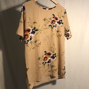 Tan floral tee